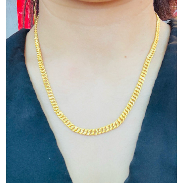 Genuine 1 Baht Gold Paris Hollow Necklace by KMDGold