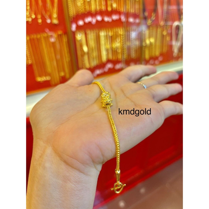 Solid Gold Pixiu Bracelet (1 Baht) | KMDGold