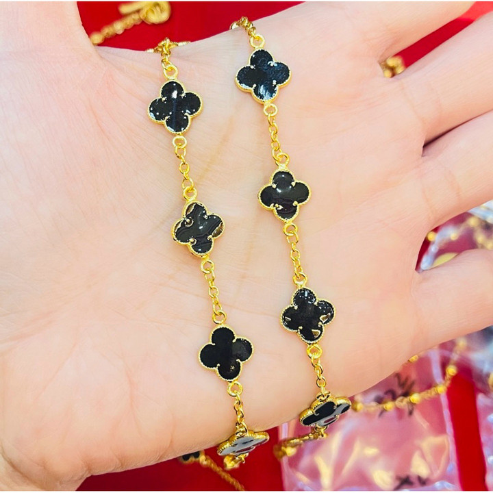 14k Gold Bracelet with Enamel Design - KMDGold