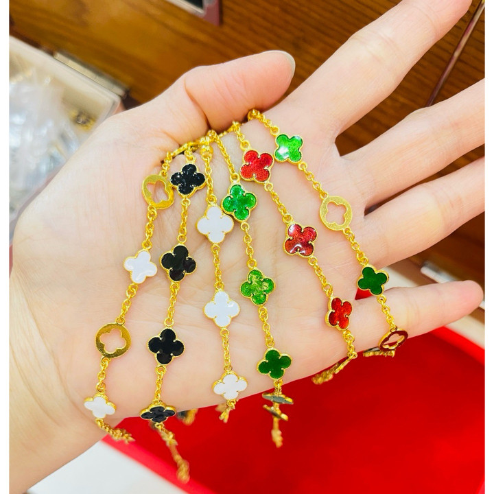 14k Gold Bracelet with Enamel Design - KMDGold