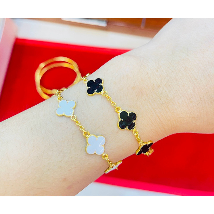 14k Gold Bracelet with Enamel Design - KMDGold