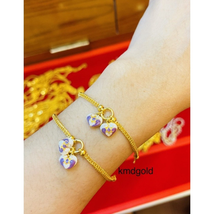 Genuine Gold Enamel Bracelet | 2-Salung Design