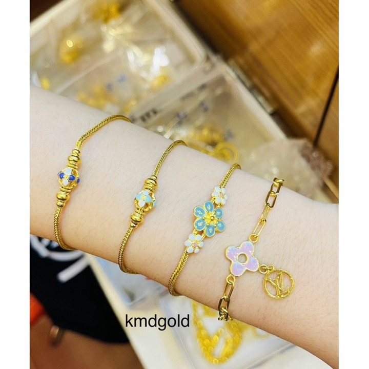 Genuine Gold Enamel Bracelet | 2-Salung Design