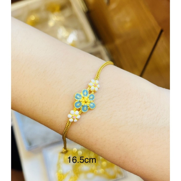Genuine Gold Enamel Bracelet | 2-Salung Design