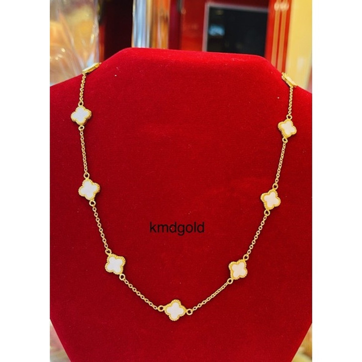 1 Baht Genuine Gold Necklace with Enamel Design