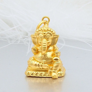 黄金安雅象头神吊坠 - 祝福姿态，99.9%纯金