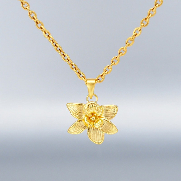 璀璨安雅兰花：奢华99.9%纯金