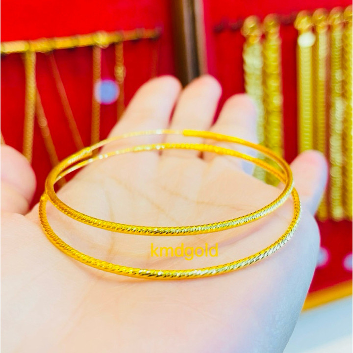 96.5%真金耳环 - 2只 - KMDGold