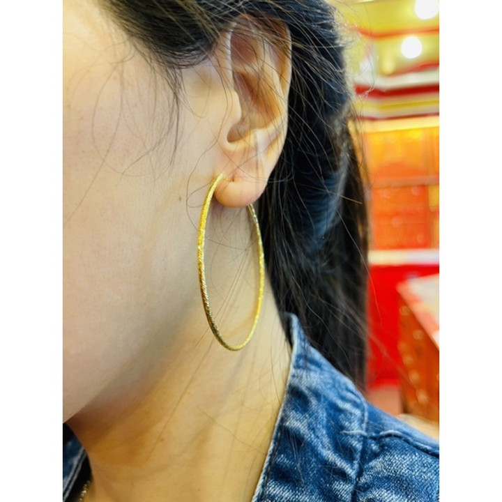 96.5%真金耳环 - 2只 - KMDGold