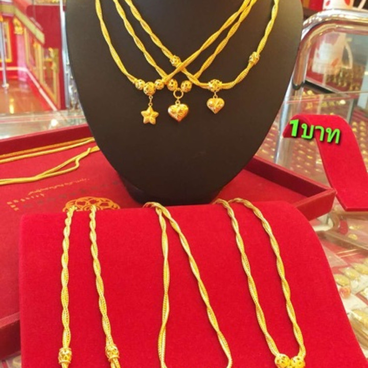 Genuine Gold Benz Twisted Chain Necklace (1 Baht)