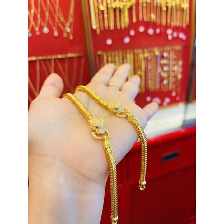 Genuine 14K Gold Tiger Head Bracelet