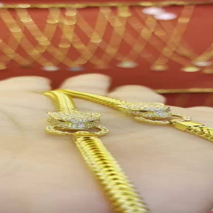Genuine 14K Gold Tiger Head Bracelet