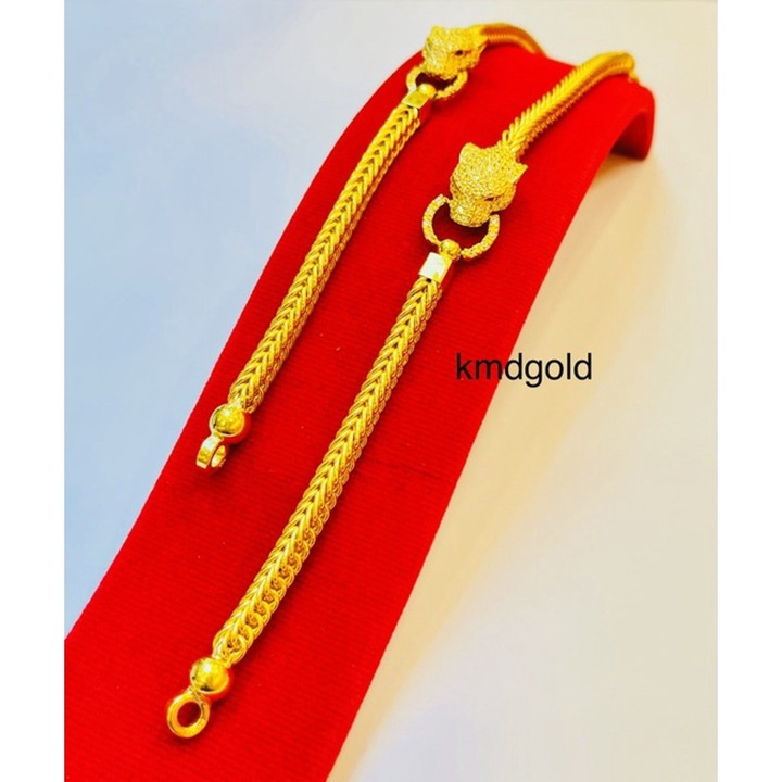 Genuine 14K Gold Tiger Head Bracelet