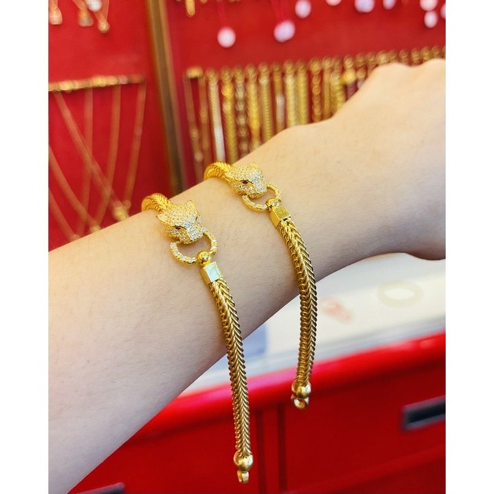 Genuine 14K Gold Tiger Head Bracelet