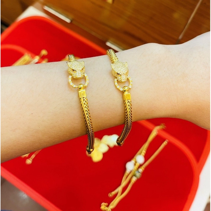 Genuine 14K Gold Tiger Head Bracelet