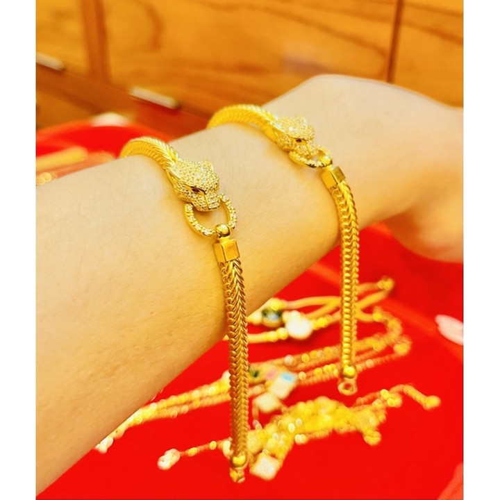 Genuine 14K Gold Tiger Head Bracelet