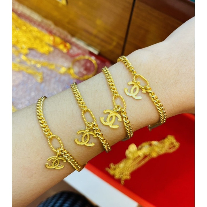 KMD 96.5%纯金手链 - 锆石吊坠