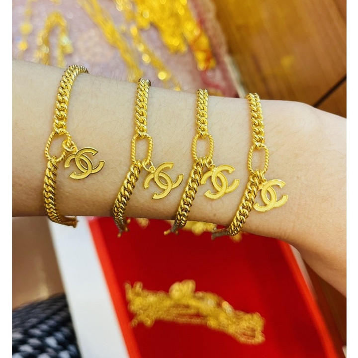 KMD 96.5%纯金手链 - 锆石吊坠