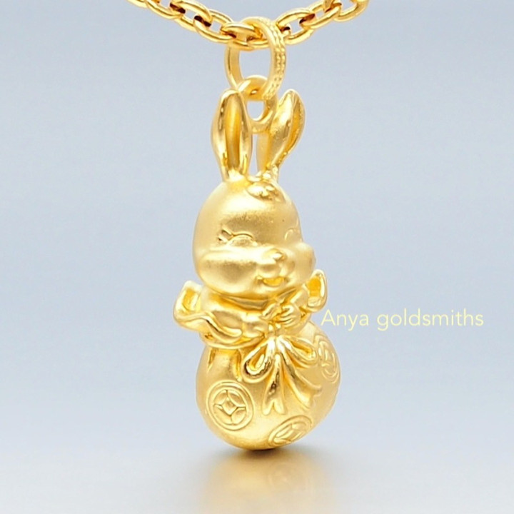 Luxury Anya Rabbit Gold Pendant | 99.9% Pure Gold