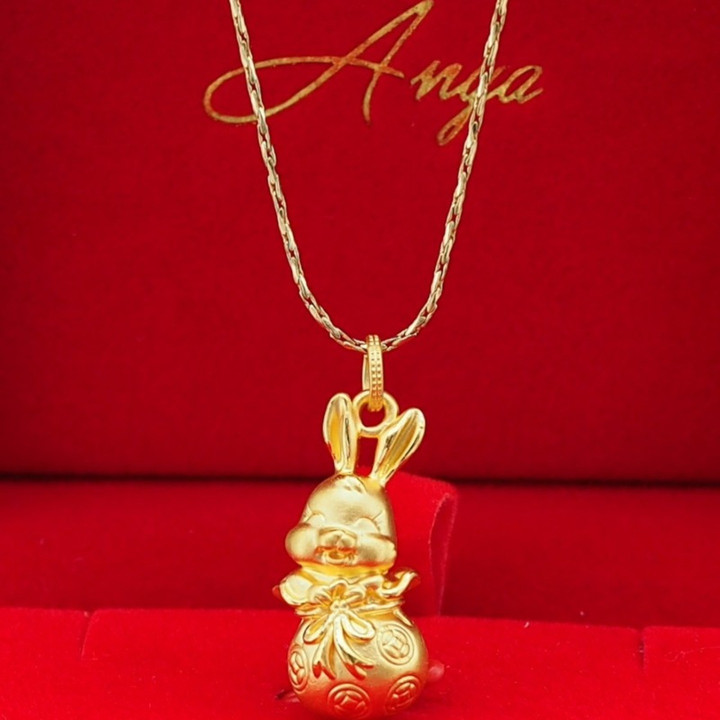 Luxury Anya Rabbit Gold Pendant | 99.9% Pure Gold