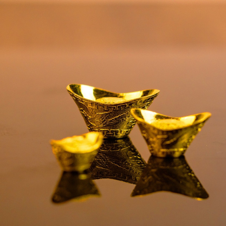 96.5% Pure Gold Auspicious Ingot Pendant