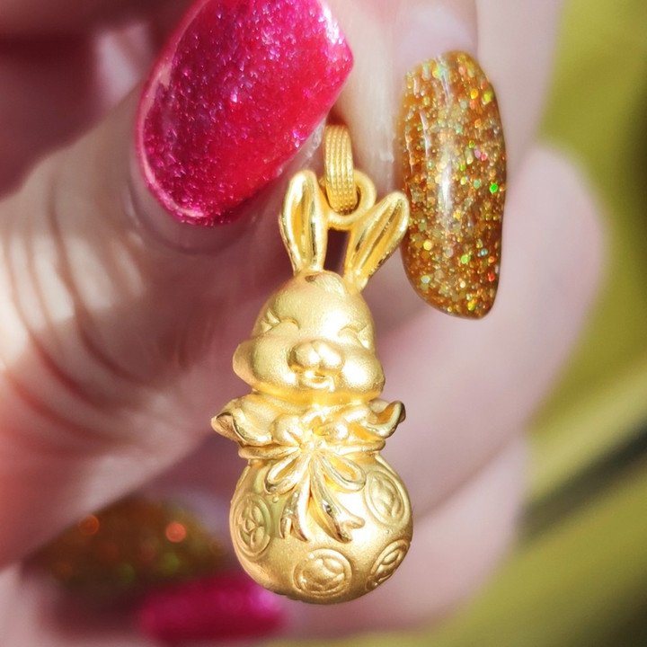 Luxury Anya Rabbit Gold Pendant | 99.9% Pure Gold