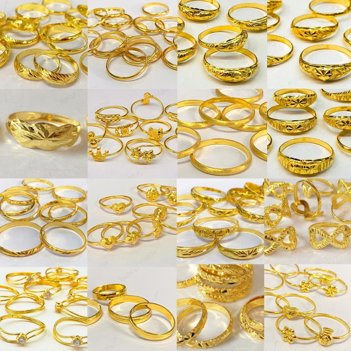 随机图案1克金戒指（96.5%）