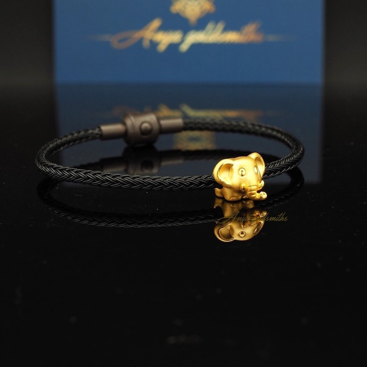 纯金安雅大象吊坠（0.65-0.7克）