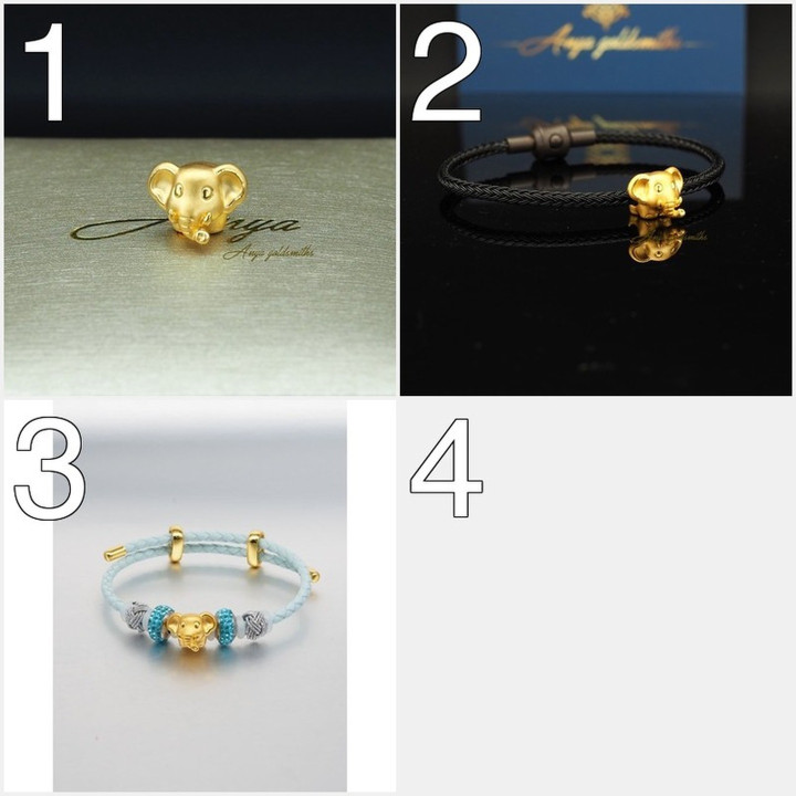 纯金安雅大象吊坠（0.65-0.7克）