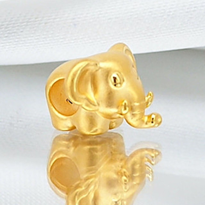 纯金安雅大象吊坠（0.65-0.7克）