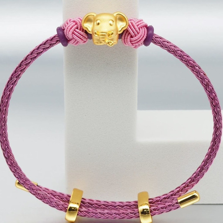 纯金安雅大象吊坠（0.65-0.7克）