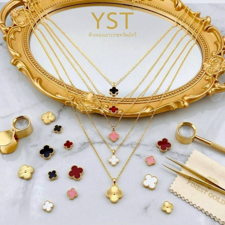 96.5% Pure Gold Clover Leaf Necklace | YST