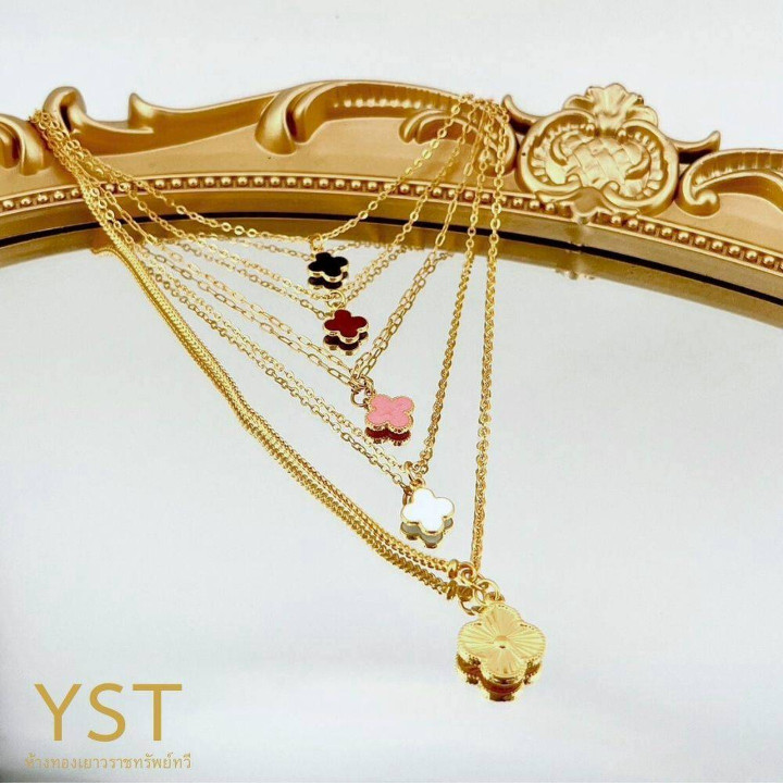 96.5% Pure Gold Clover Leaf Necklace | YST