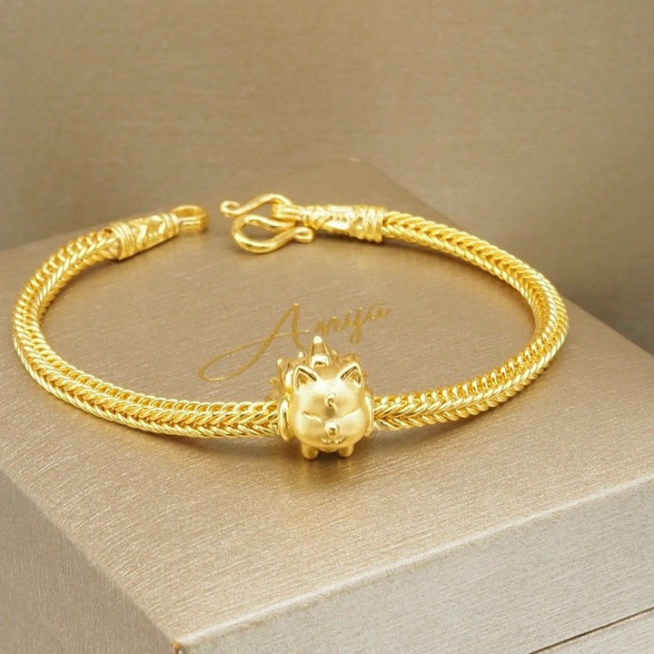 Gold Charm Bracelet - Benz Style | 96.5% Pure Gold
