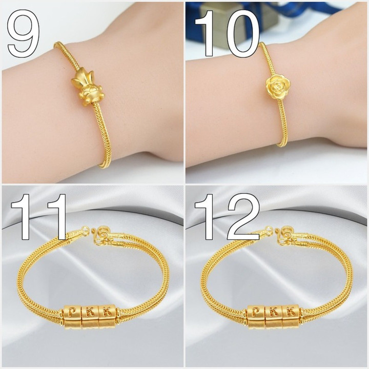 Gold Charm Bracelet - Benz Style | 96.5% Pure Gold