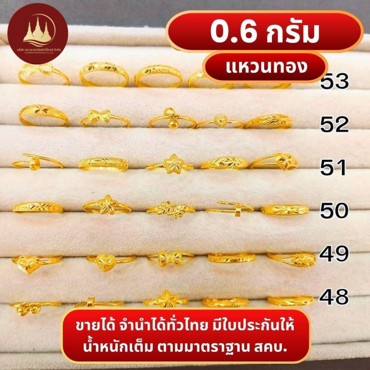 24K金戒指（0.6克） - 正品保证，并提供回购保证