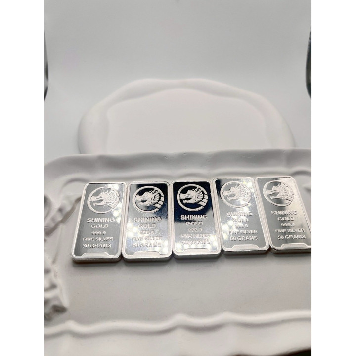 Lingot d'argent pur (50 g) - Authentique et garanti