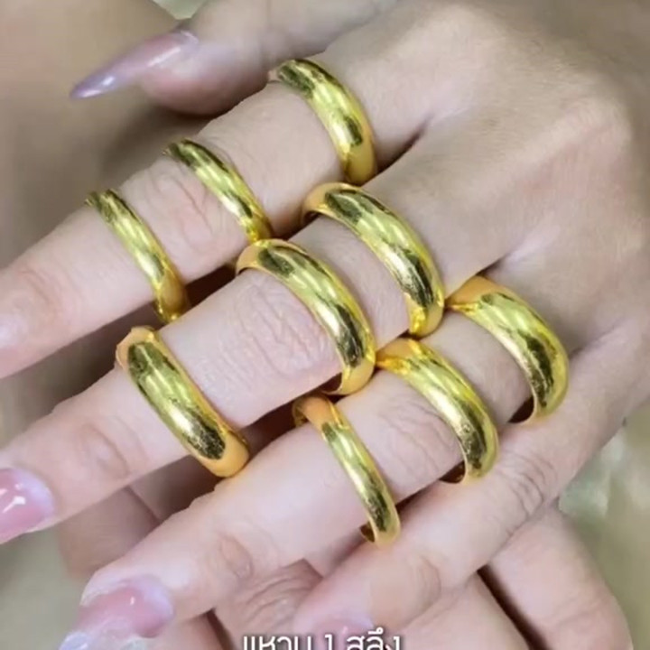 96.5%真金戒指 - 光滑抛光