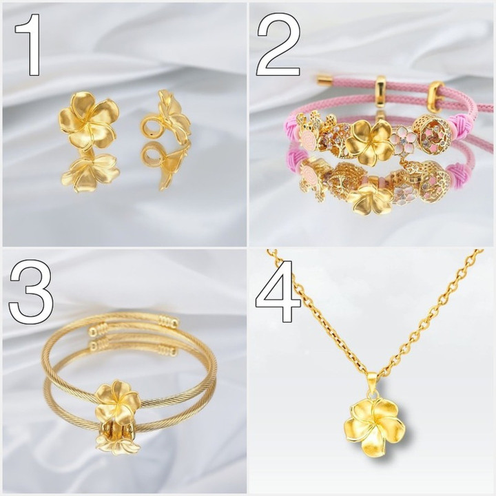 Fleur de frangipanier Anya en or 24 carats - Luxueuse et unique