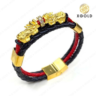 一对真金貔貅（神话生物）手持皮饰——限量版。