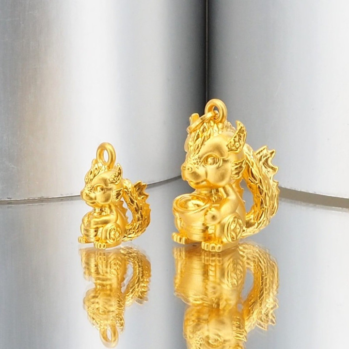 Precious Baby Dragon 99.9% Gold Pendant - Anya Jewelry