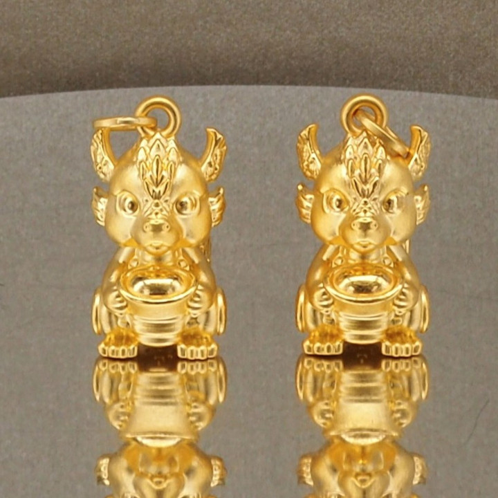 Precious Baby Dragon 99.9% Gold Pendant - Anya Jewelry