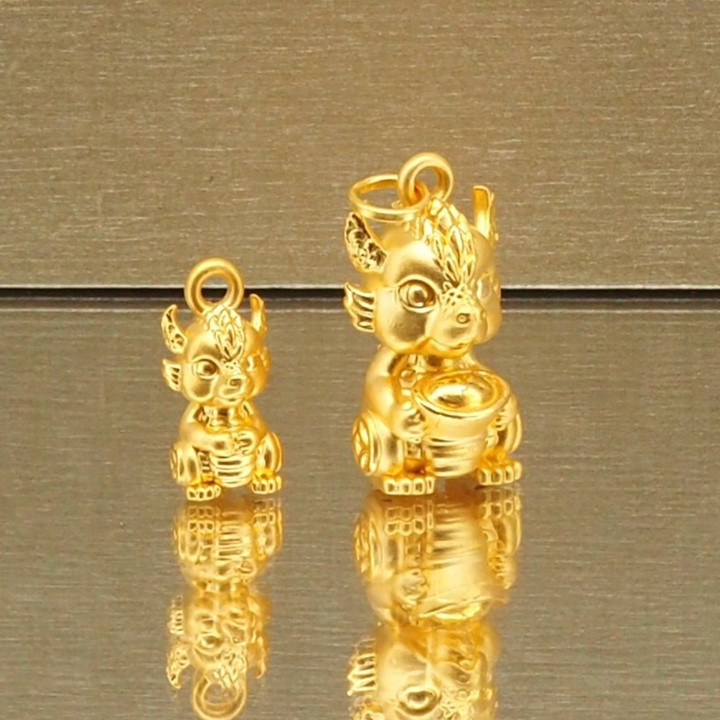 Precious Baby Dragon 99.9% Gold Pendant - Anya Jewelry