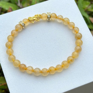 真金首饰：貔貅配金红石石英和缅甸玉