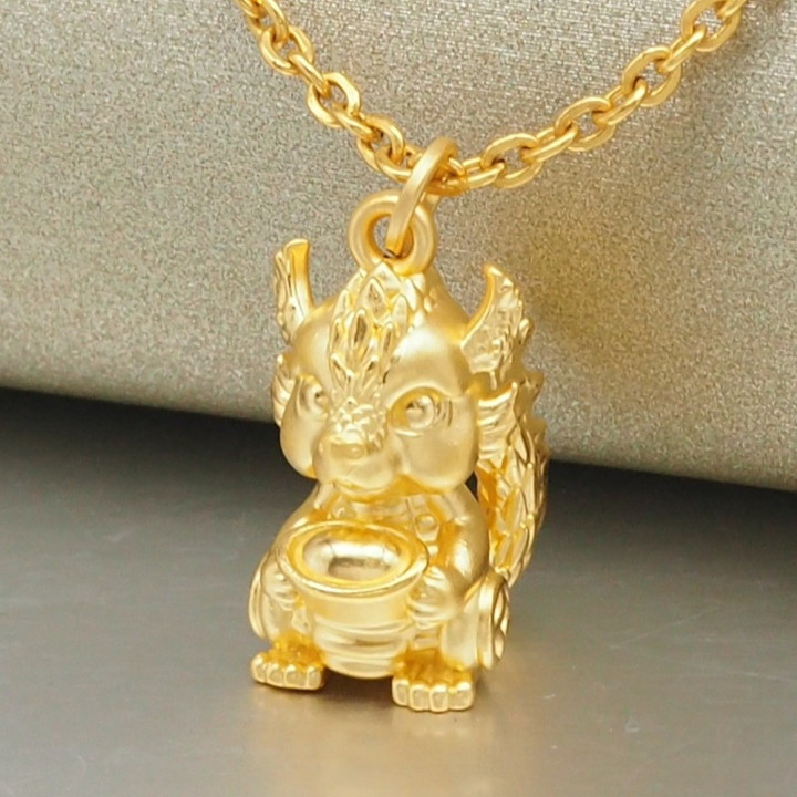 Precious Baby Dragon 99.9% Gold Pendant - Anya Jewelry
