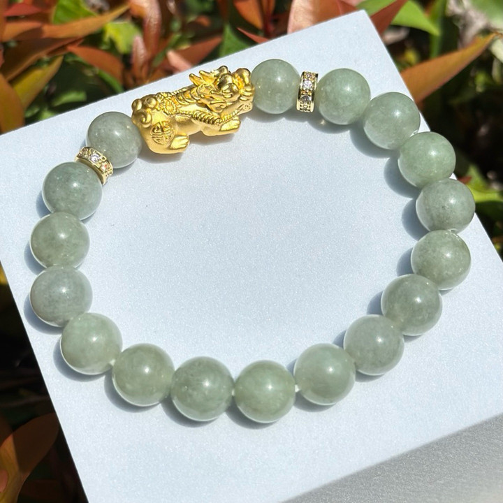 真金貔貅 1.9-2克，配水下宝石吊坠