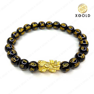 真金貔貅护身符套装，配藏式咒语石