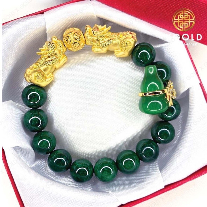 纯金貔貅手持招财葫芦