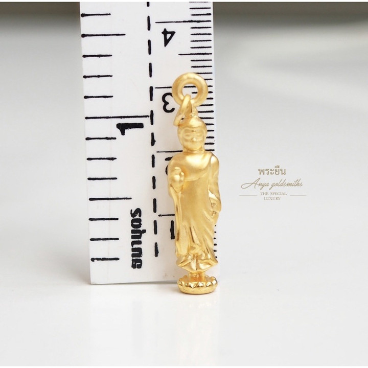 纯金立佛安雅吊坠