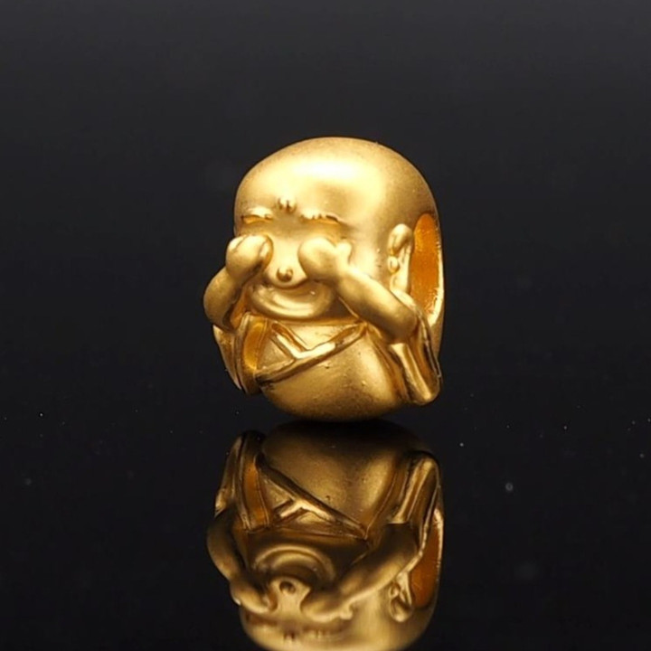 Pure Gold Phra Pid Hu Anya Charm - Luck & Protection